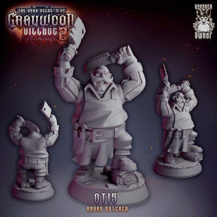 Mayor & Peasents from "Graywood Village" by Drunken Dwarf Miniatures