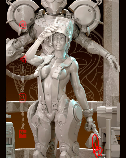 Scifi Bounty Hunter Statue Model Kit by Creative Geek MB