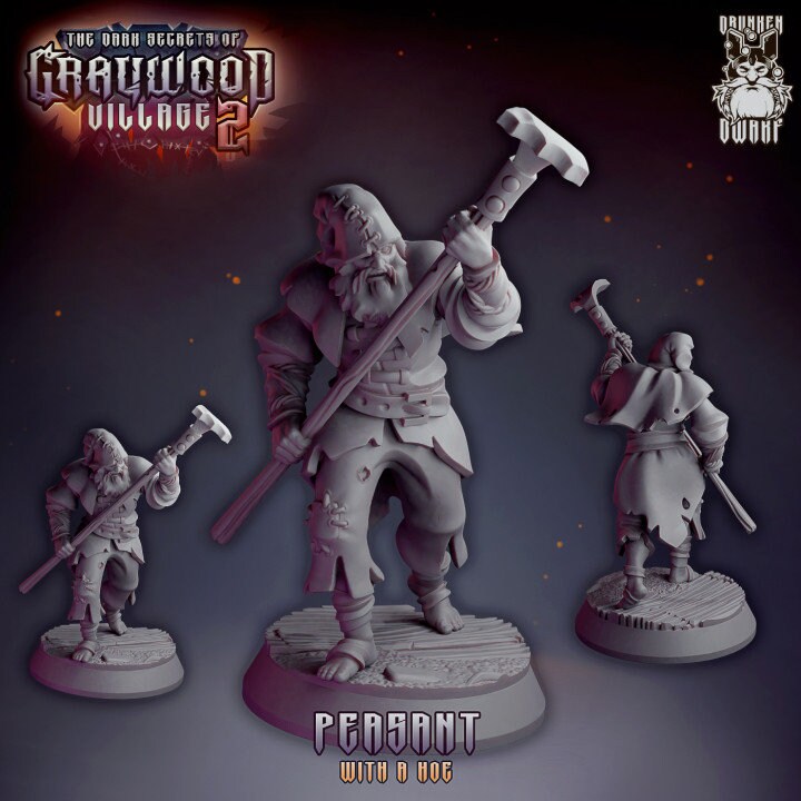 Mayor & Peasents from "Graywood Village" by Drunken Dwarf Miniatures
