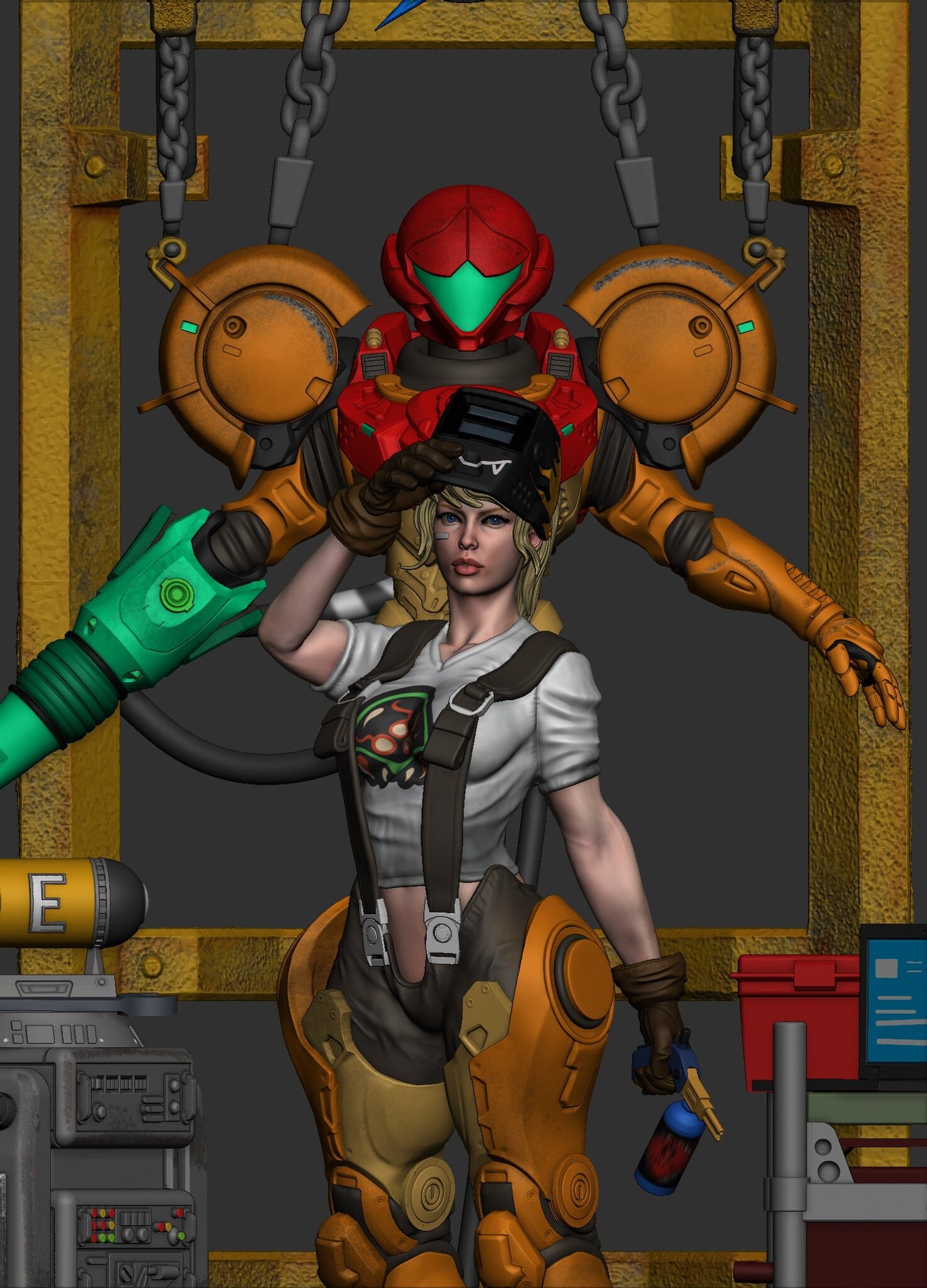 Scifi Bounty Hunter Statue Model Kit by Creative Geek MB