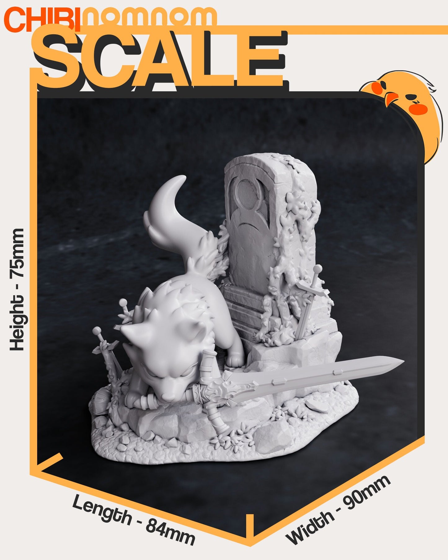 Chibi Great Grey Wolf Sif Statue Model Kit by Nomnom Figures