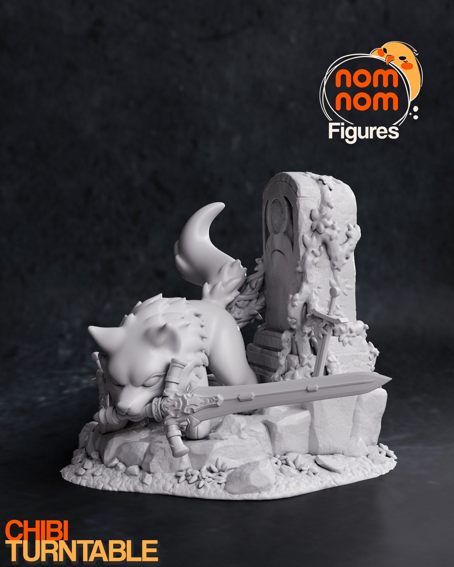 Chibi Great Grey Wolf Sif Statue Model Kit by Nomnom Figures