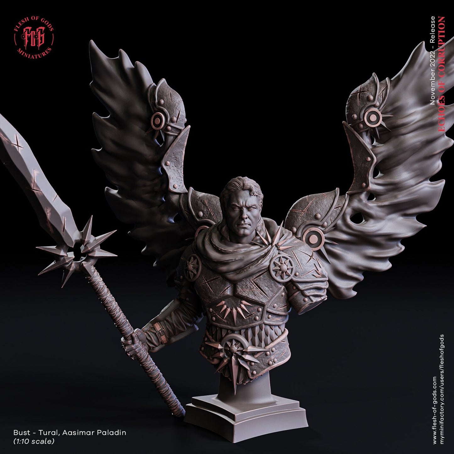 Aasimar Paladin from "Echoes of Corruption" by Flesh of Gods Miniatures