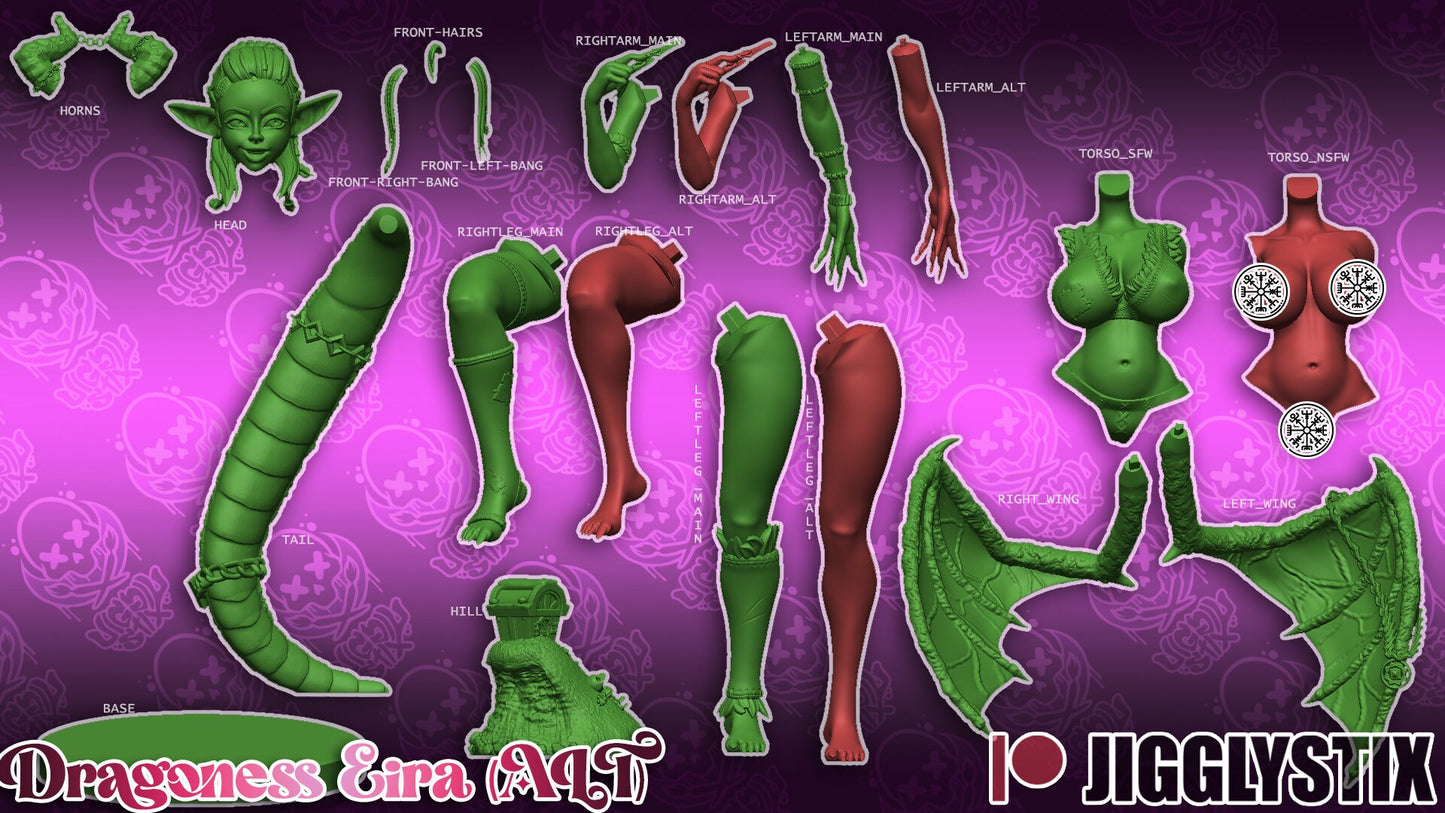 Dragoness Eira Alt Statue Model Kit by Jigglystix Pin Up Factory