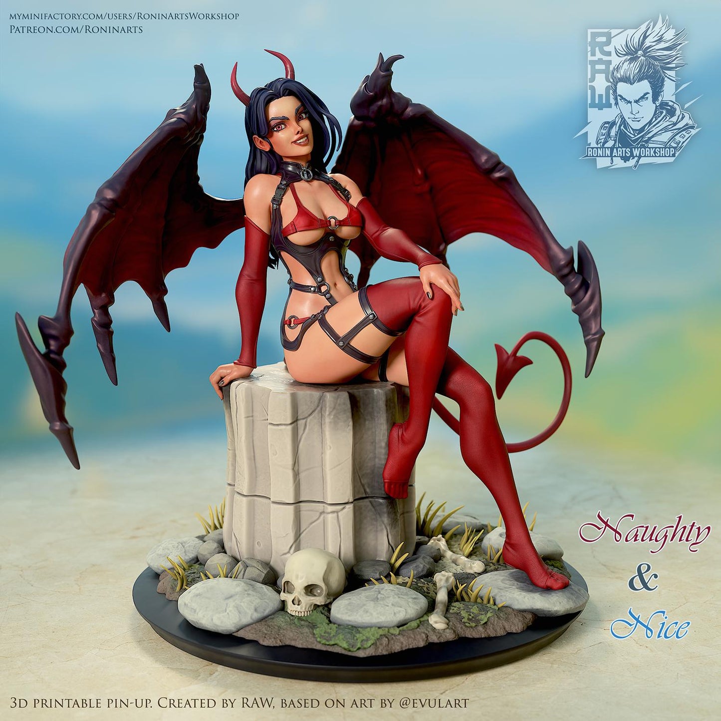 Naughty and Nice - Double Pin Up Model Kits by Ronin Arts Workshop Miniatures