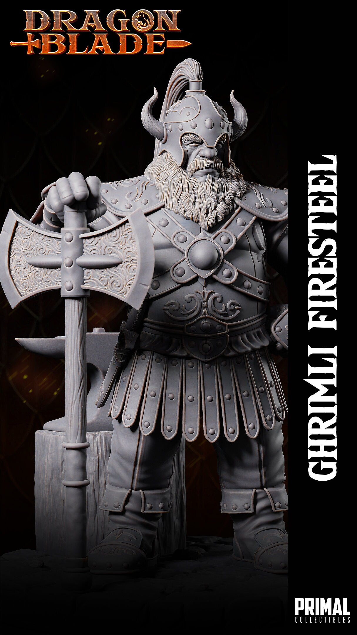 Ghrimli Dwarf Warrior by Primal Collectibles Miniatures