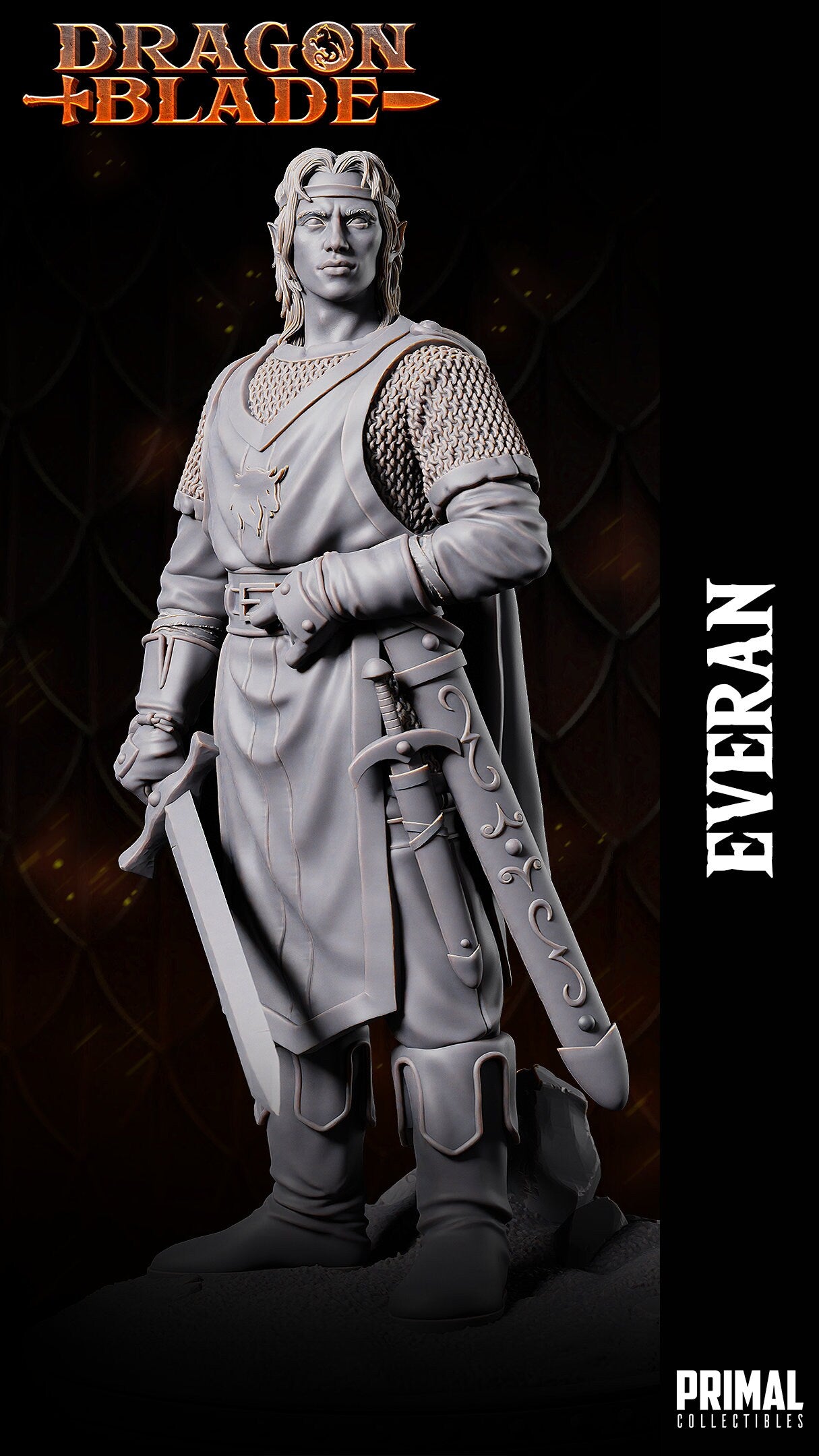 Everan Elf Warrior  Wizard by Primal Collectibles Miniatures