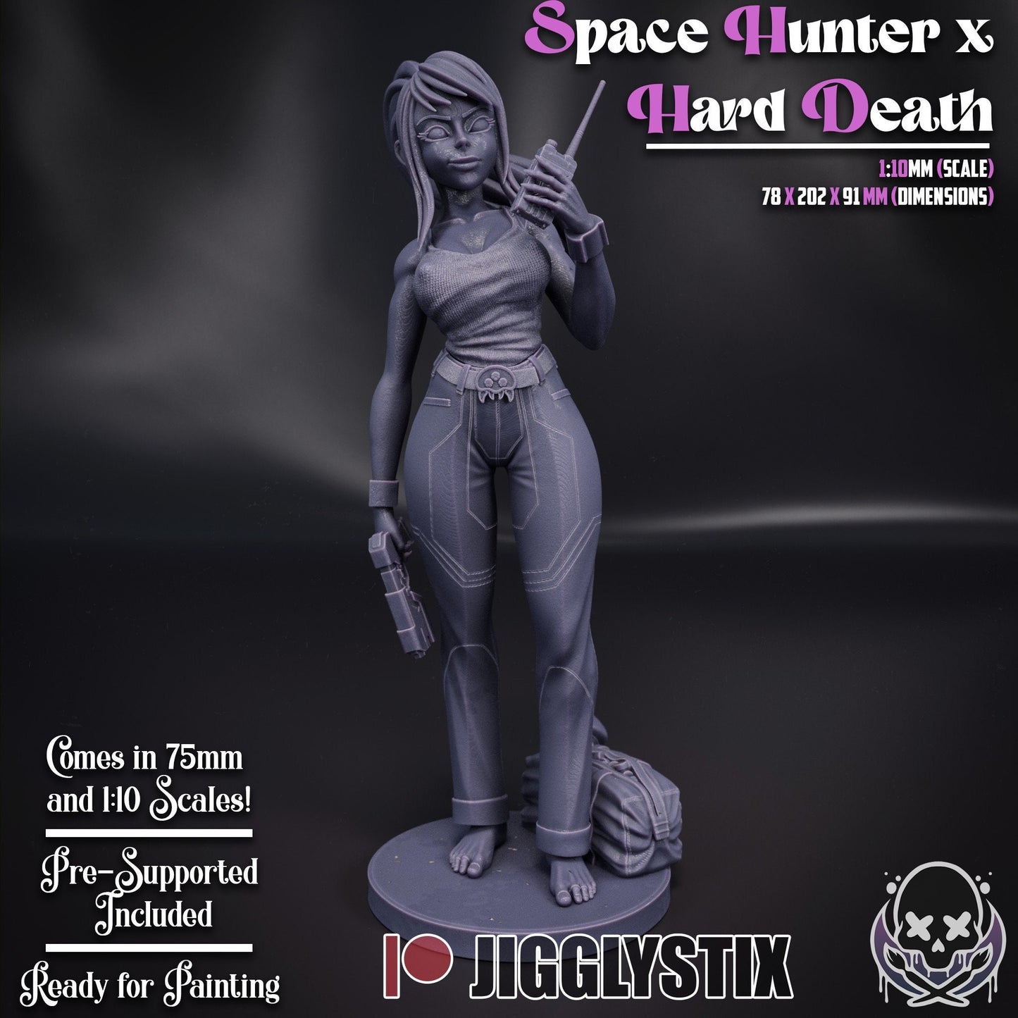 Space Hunter X Hard Death Statue Model Kit by Jigglystix Pin up Factory