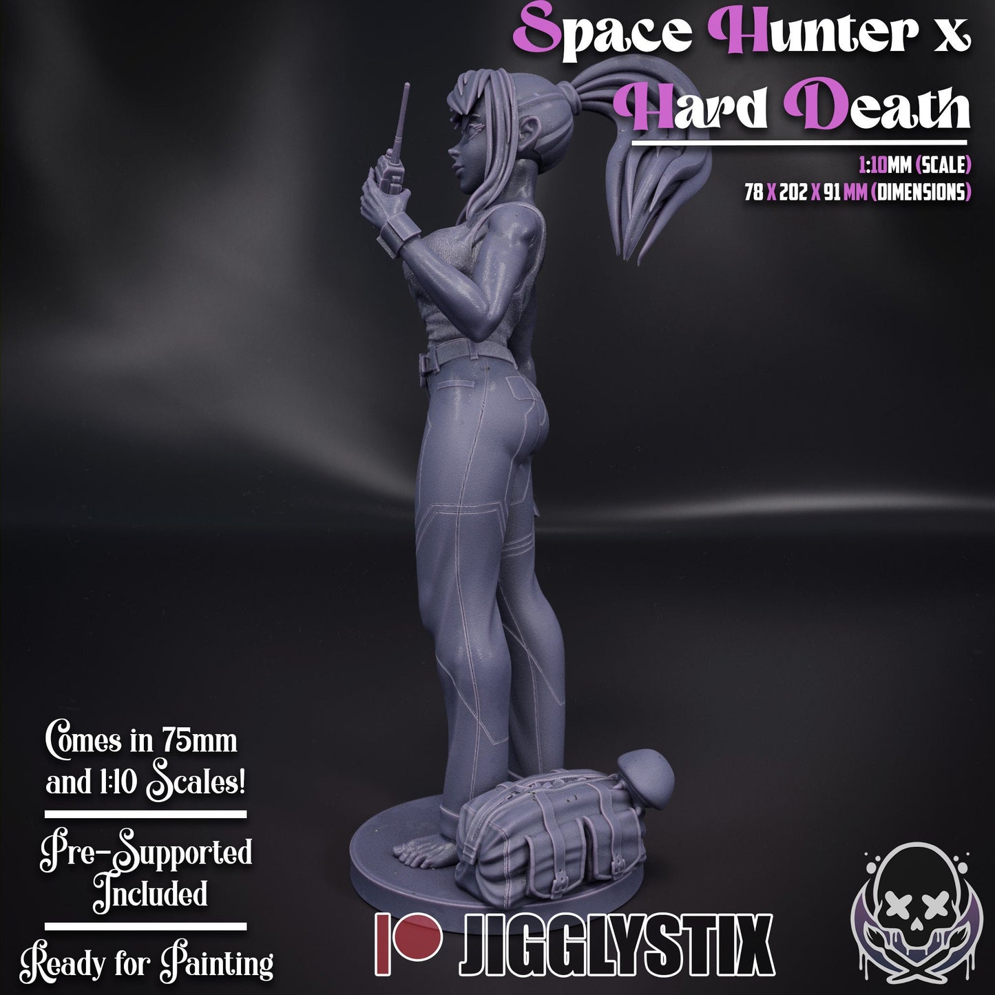Space Hunter X Hard Death Statue Model Kit by Jigglystix Pin up Factory