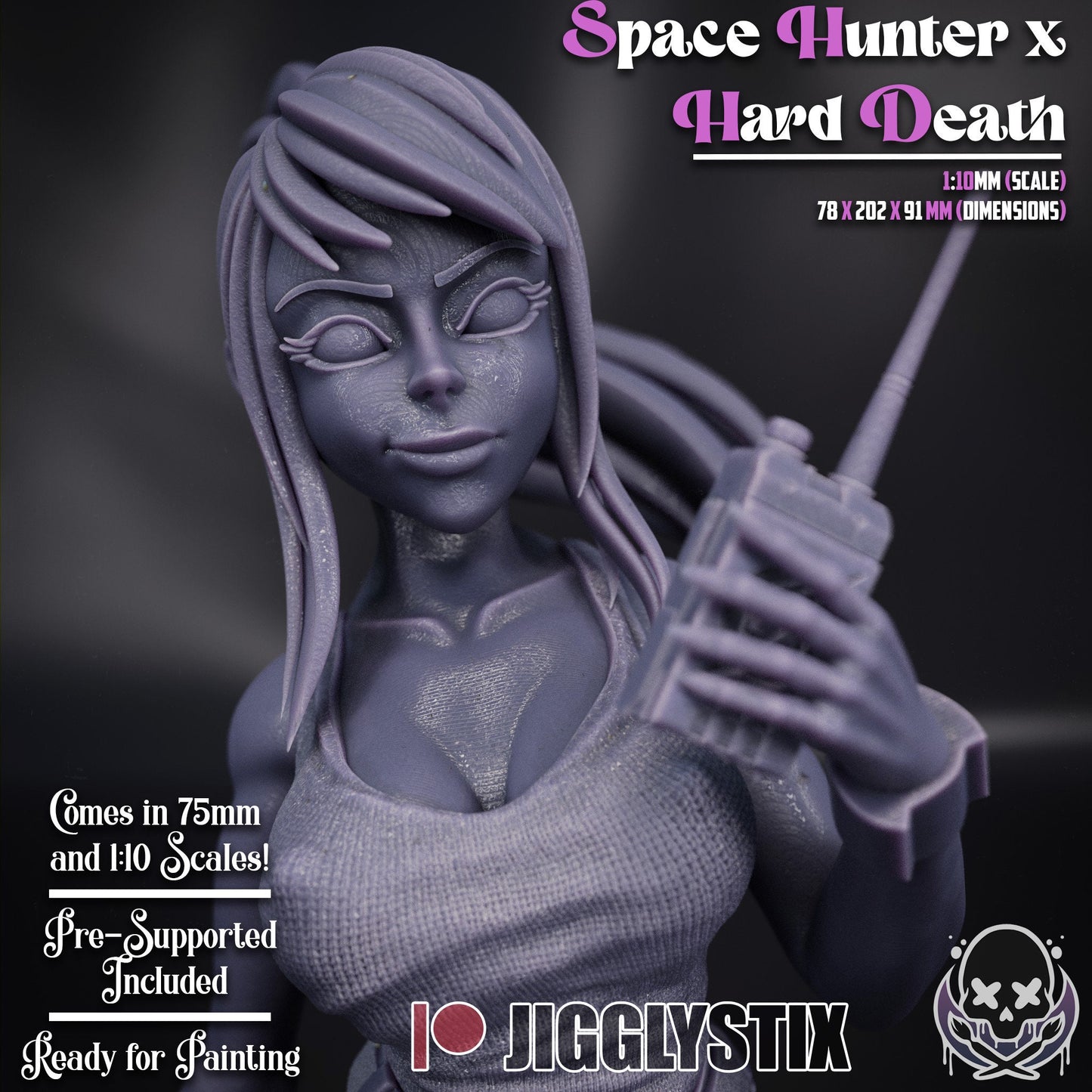 Space Hunter X Hard Death Statue Model Kit by Jigglystix Pin up Factory