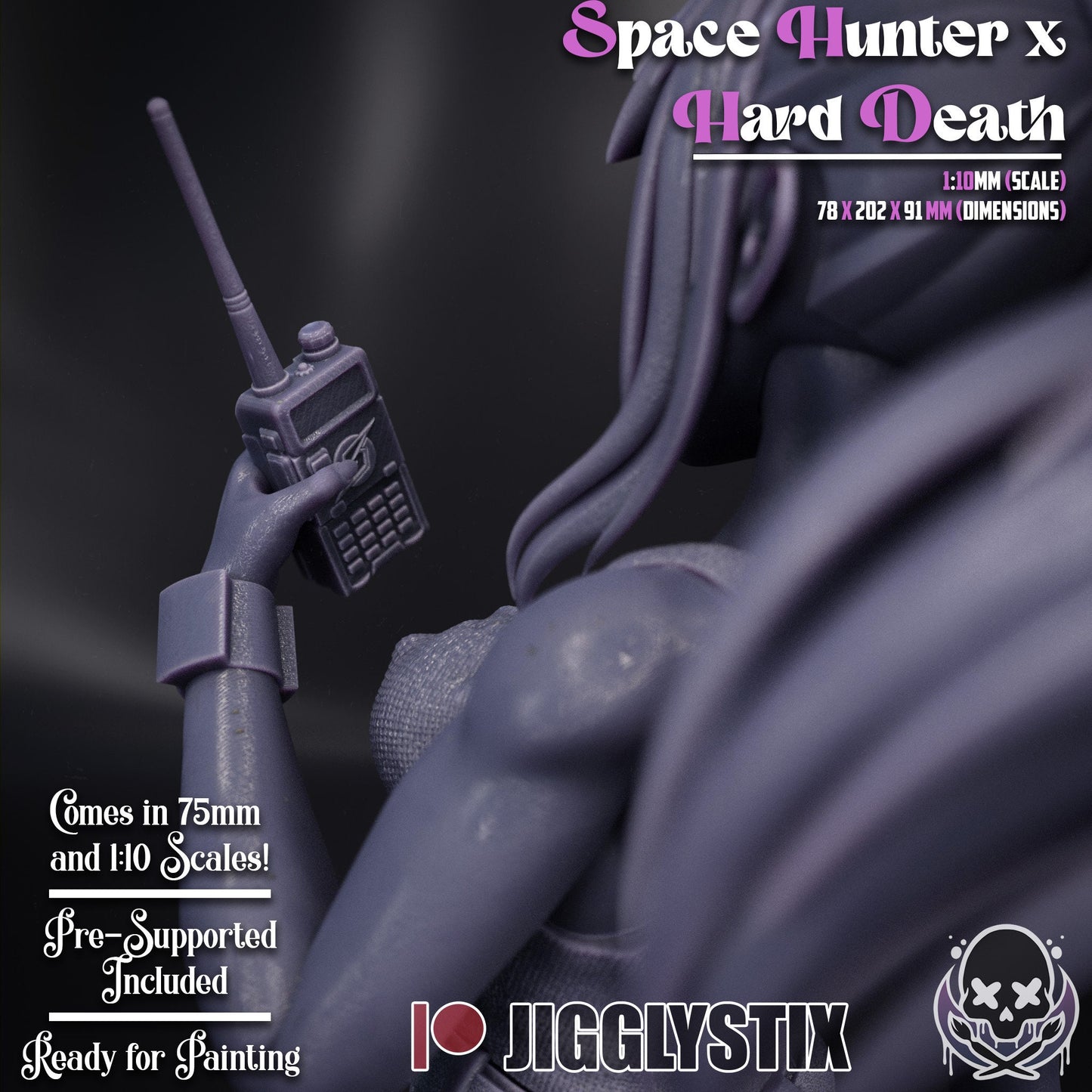 Space Hunter X Hard Death Statue Model Kit by Jigglystix Pin up Factory