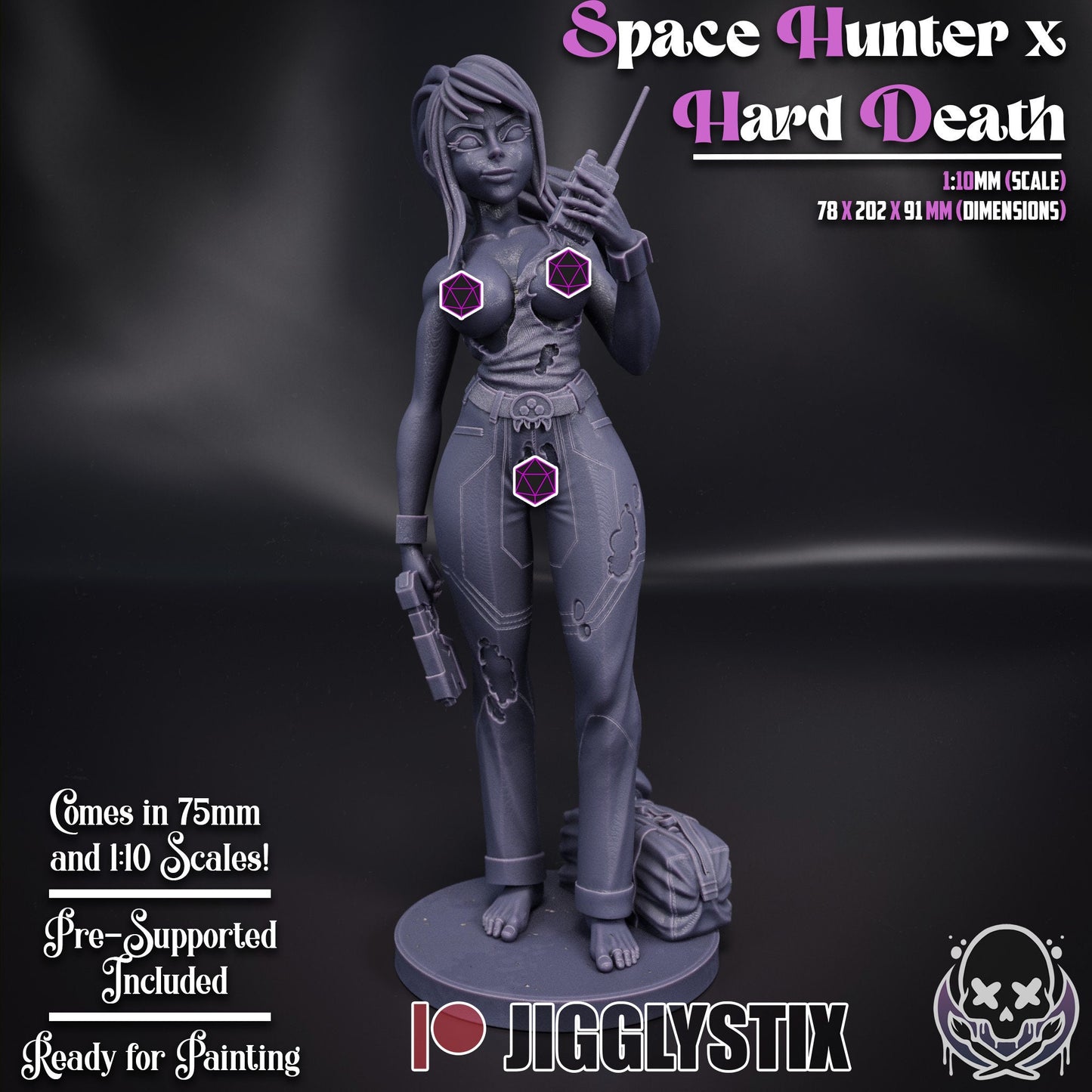 Space Hunter X Hard Death Statue Model Kit by Jigglystix Pin up Factory