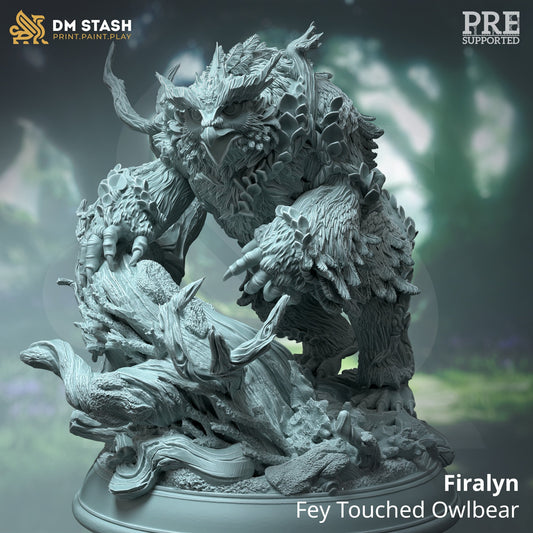 Fey Touched Owlbear from "Feywalkers" by DM Stash Miniatures