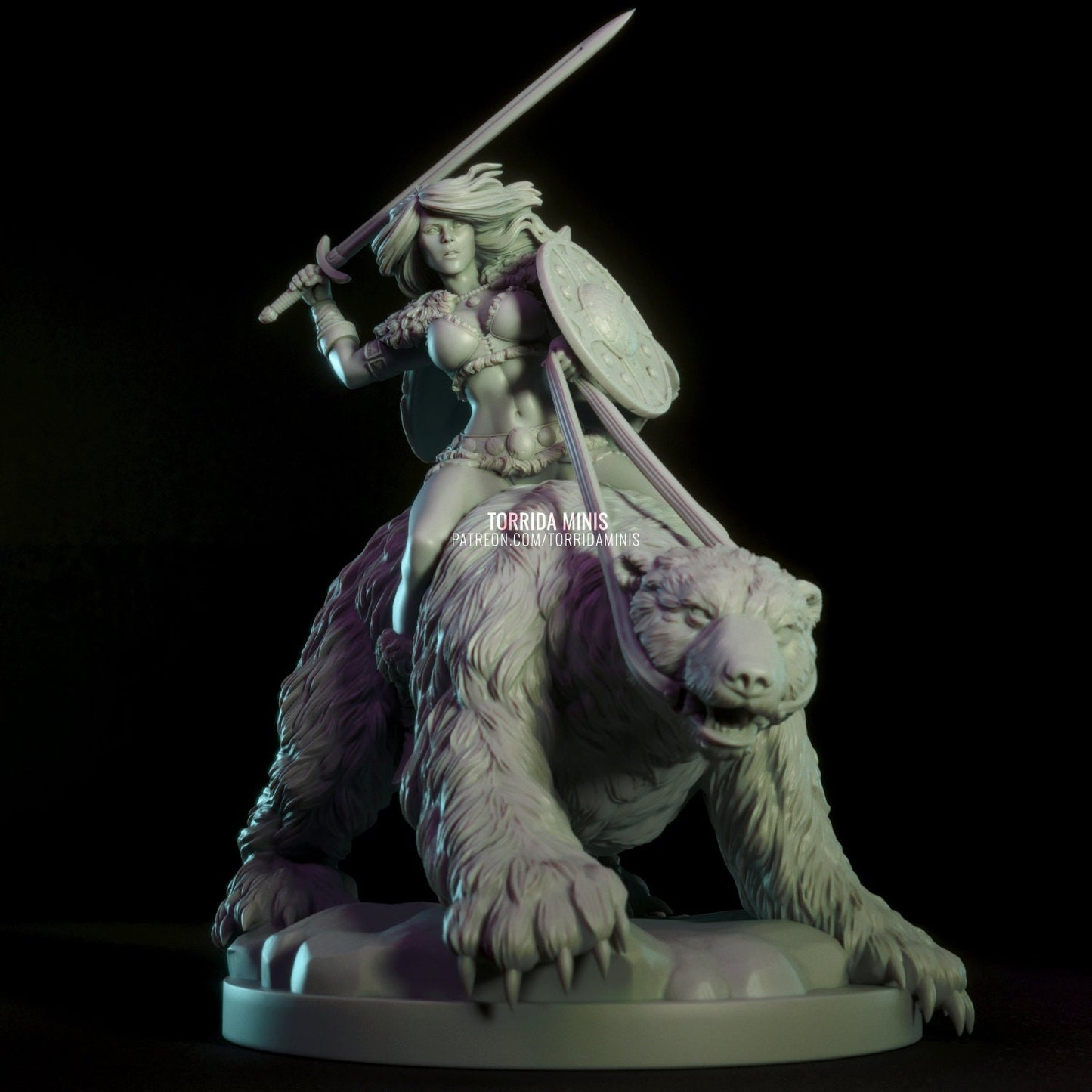 Hilde Barbarian Warrior Statue Model Kit by Torrida Minis