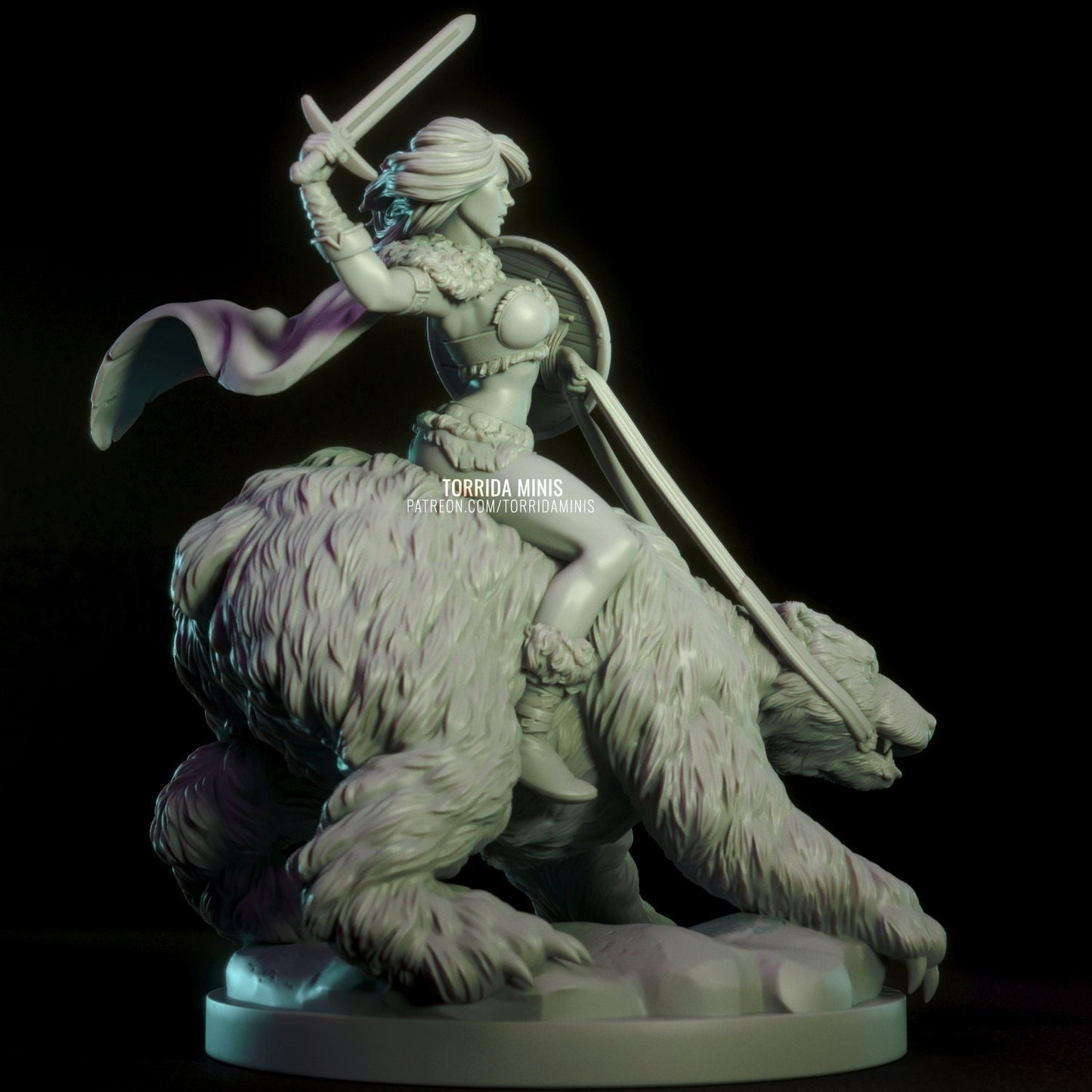 Hilde Barbarian Warrior Statue Model Kit by Torrida Minis