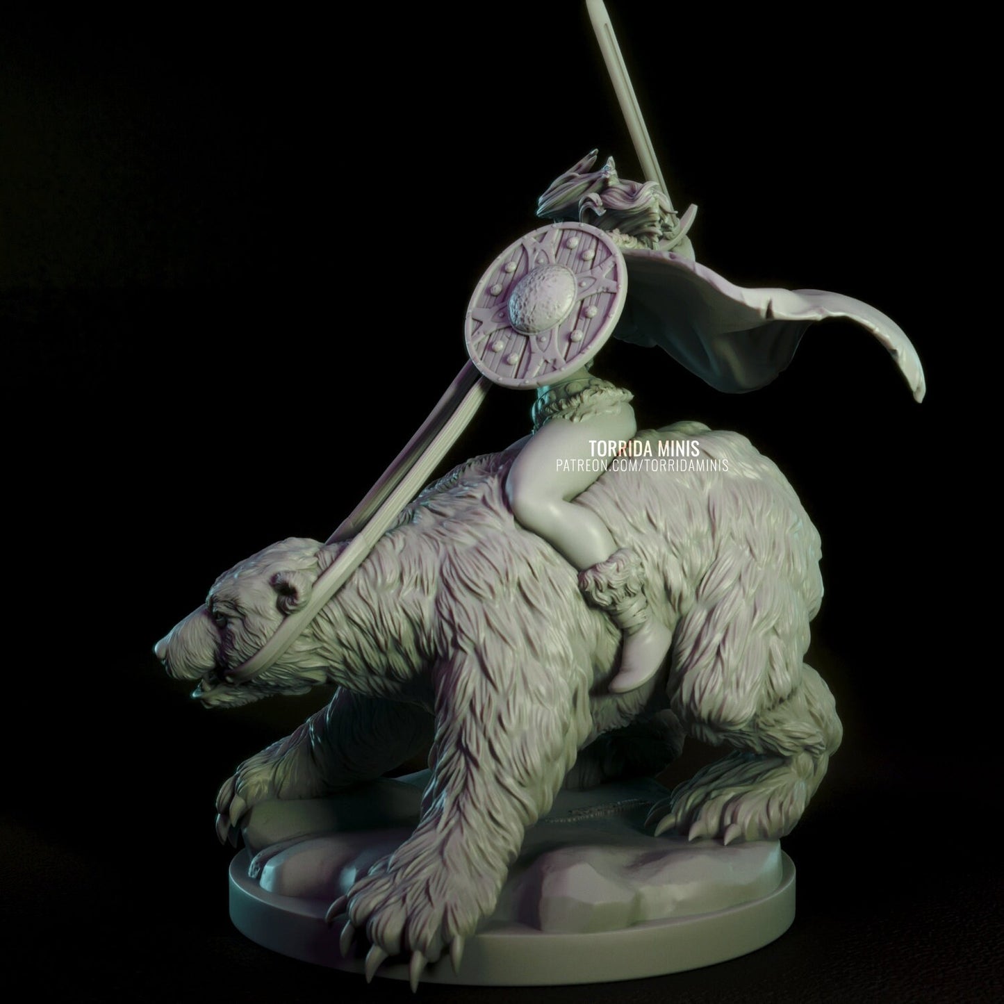 Hilde Barbarian Warrior Statue Model Kit by Torrida Minis