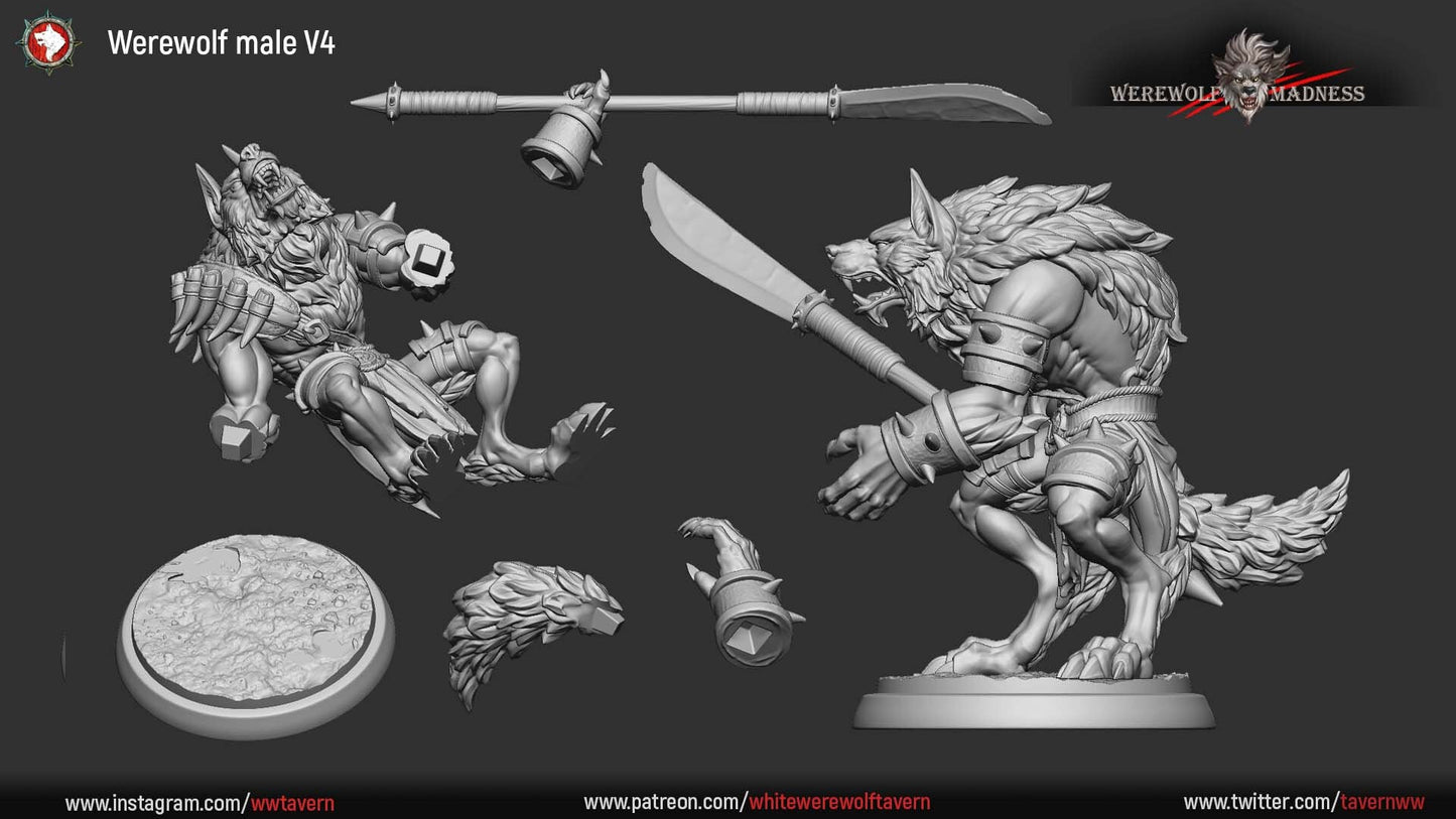 Werewolf Warriors from "Werewolf Madness" by White Werewolf Tavern Miniatures