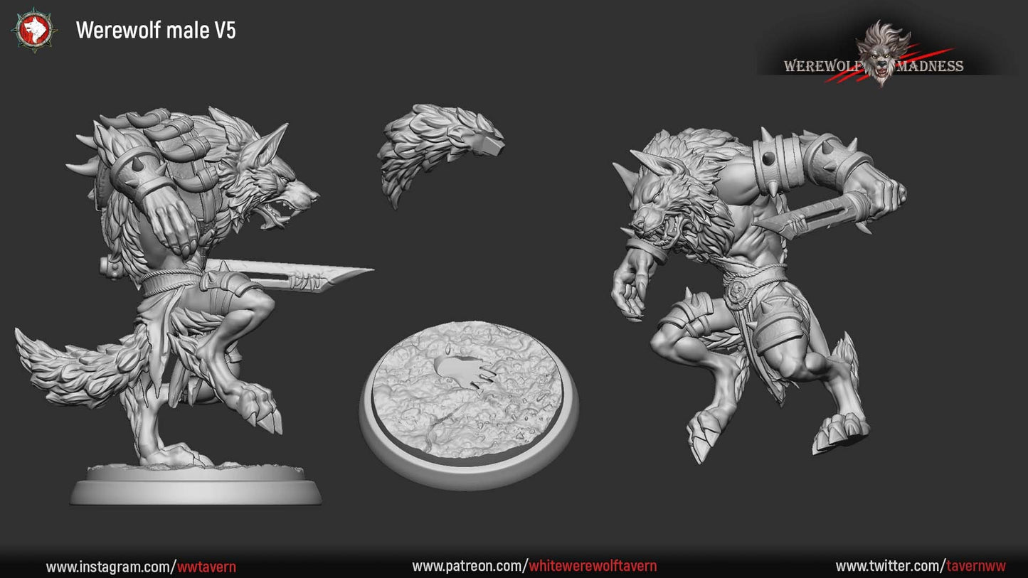 Werewolf Warriors from "Werewolf Madness" by White Werewolf Tavern Miniatures