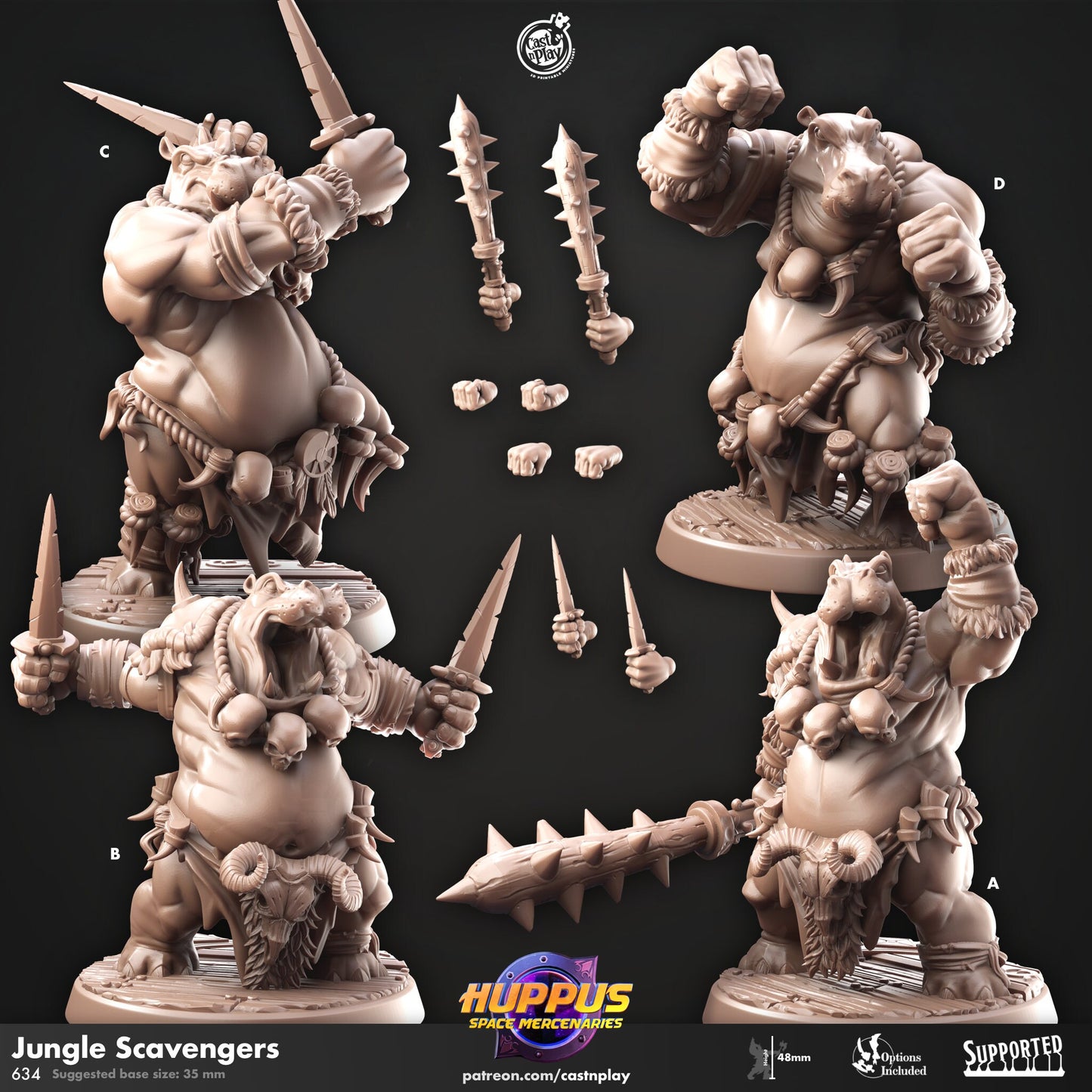 Huppus Jungle Scavengers from " Space Mercenaries" by Cast N Play Miniatures
