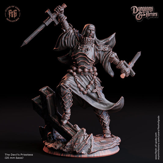 The Devil Priestess from "Dungeons & Terrors" by Flesh of Gods Miniatures