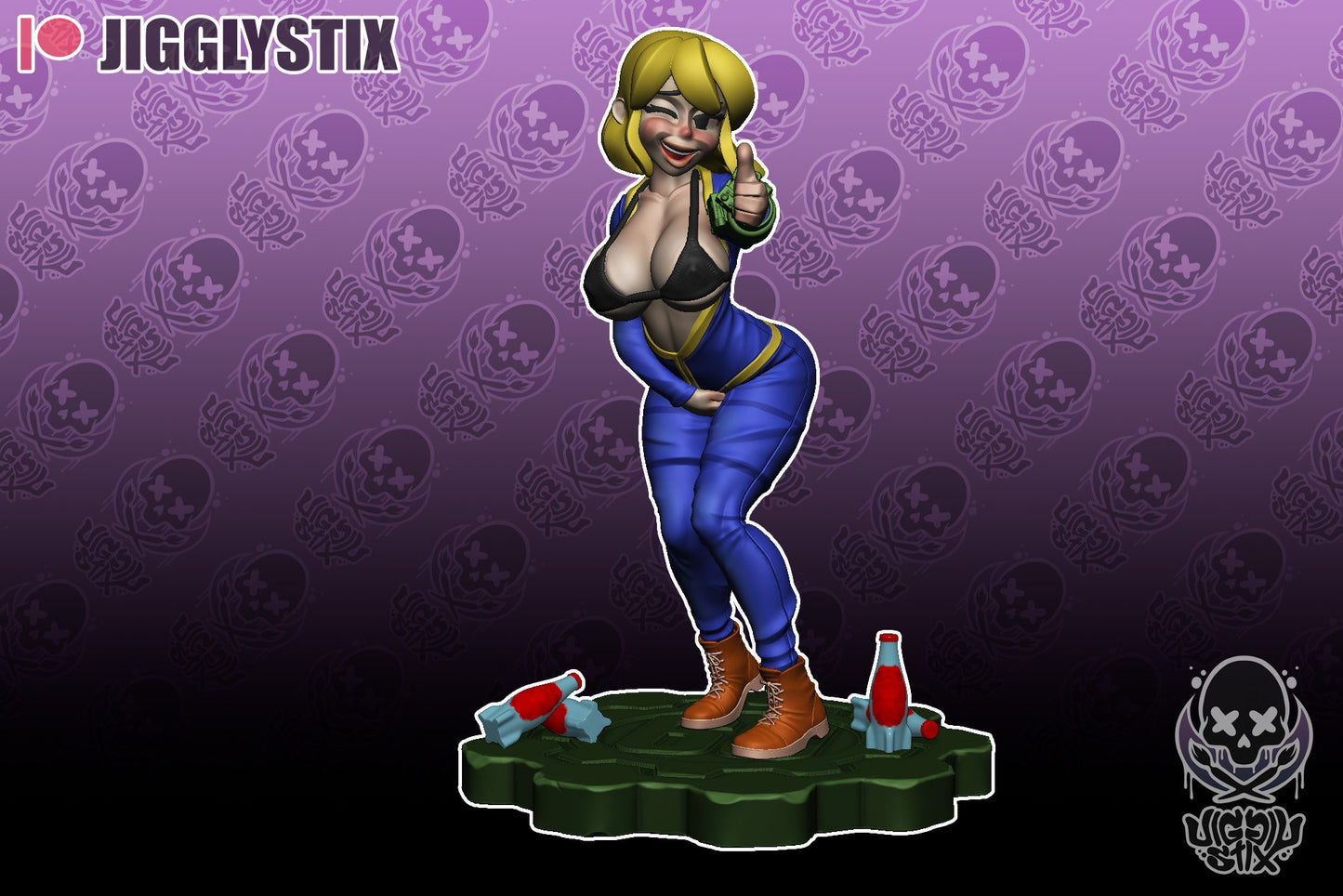 Vault Girl Statue Model Kit by Jigglystix Pin Up Factory