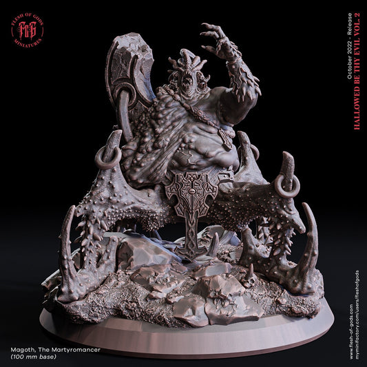 Magoth the Martyromancer from "Hallowed be they Evil 2" by Flesh of Gods Miniatures