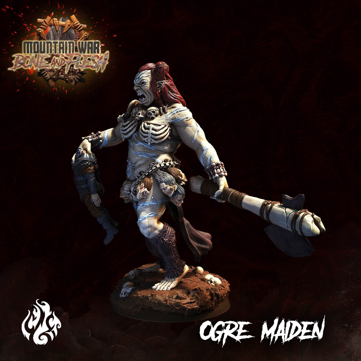 Ogre Maiden from "Mountain War" by Crippled God Foundry Miniatures