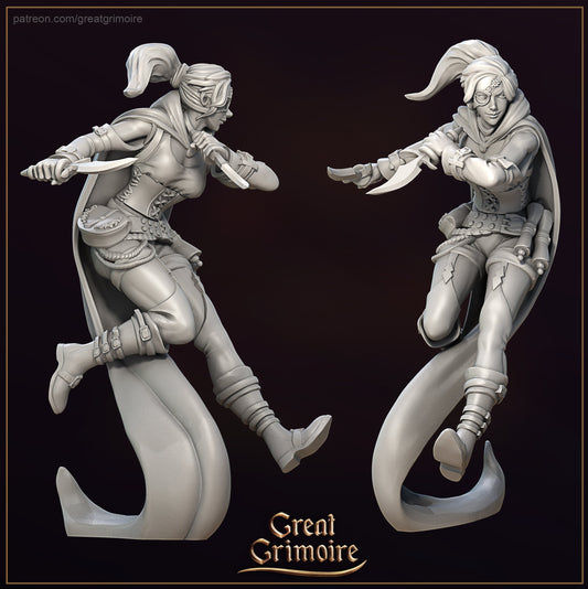 Take Off Artist Tina from "Merchants of Dark Alley" by Great Grimoire Miniatures