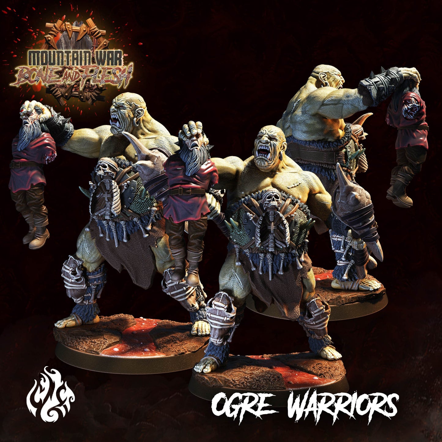 Ogre Warriors from "Mountain War" by Crippled God Foundry Miniatures