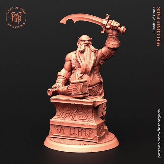Jakir Red Sword Blacksmith by Flesh of Gods Miniatures