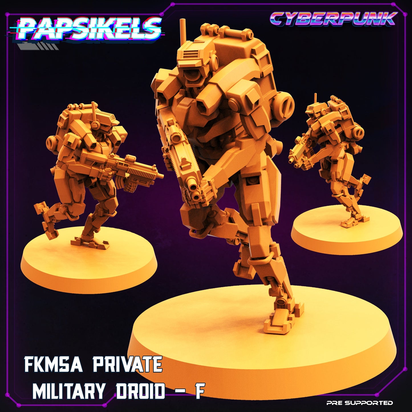 FKMSA Private Military Droids by Papsikels Cyberpunk Miniatures