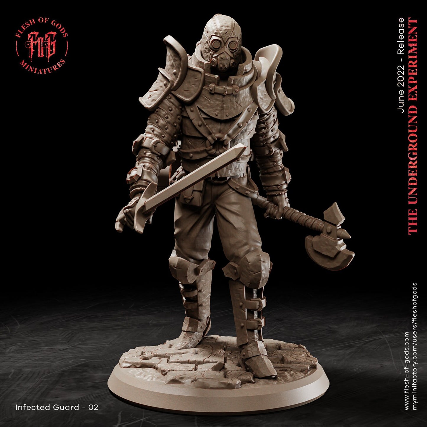 Infected Guard from "Underground Experiment" by Flesh of Gods Miniatures