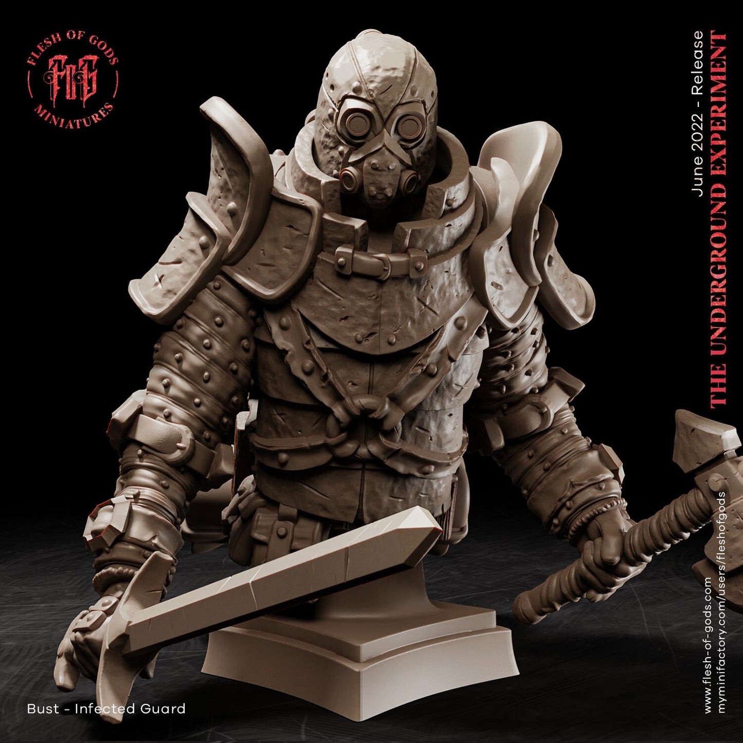 Infected Guard from "Underground Experiment" by Flesh of Gods Miniatures