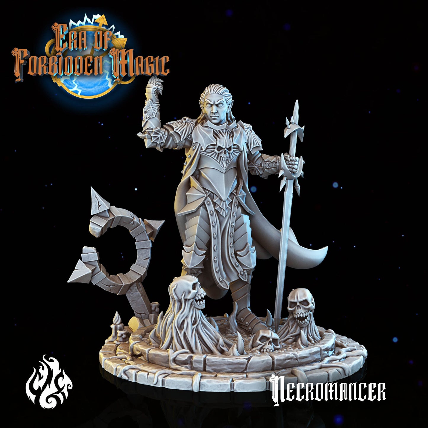 Necromancer from "Era of Forbidden Magic" by Crippled God Foundry Miniatures