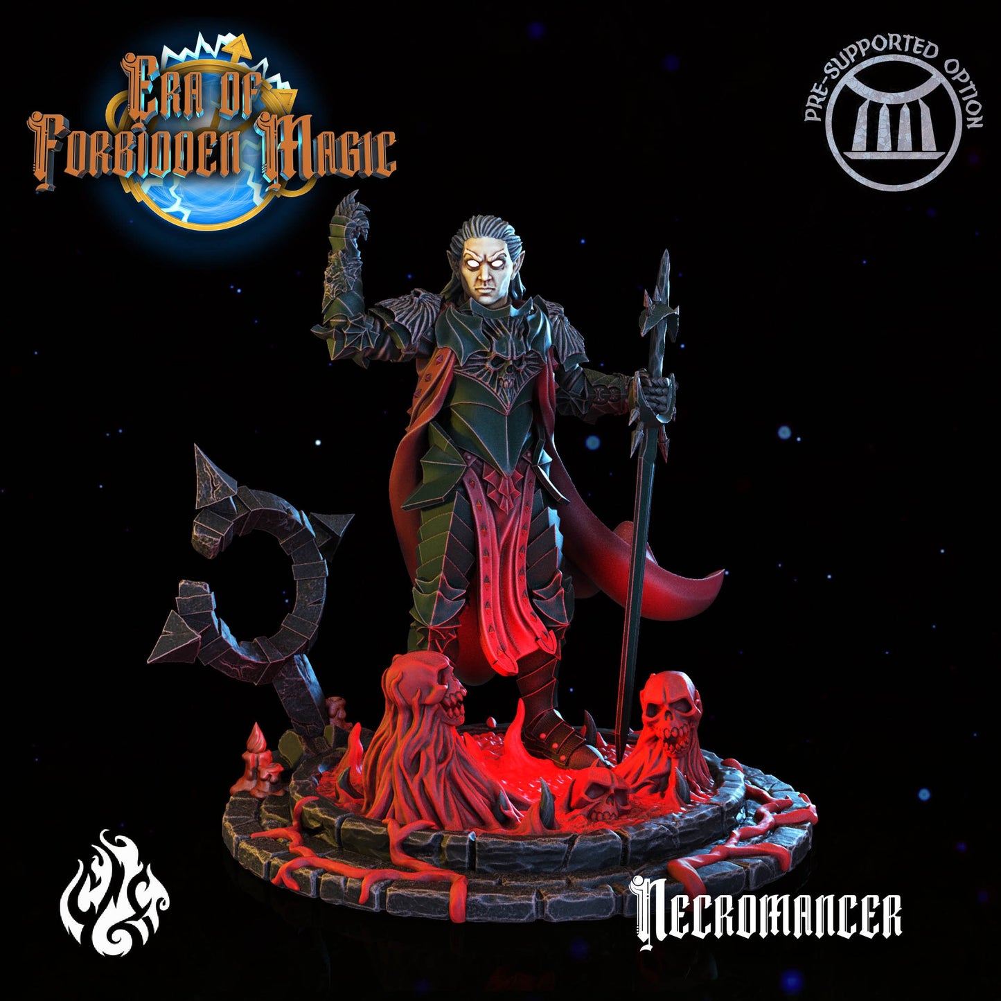 Necromancer from "Era of Forbidden Magic" by Crippled God Foundry Miniatures
