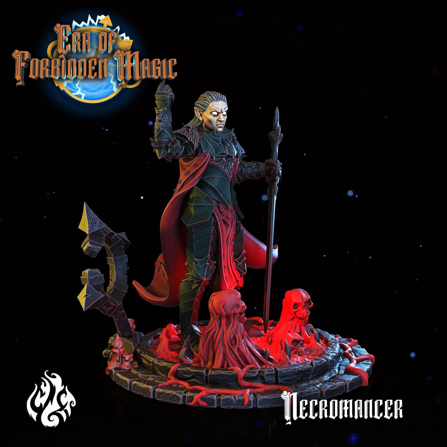 Necromancer from "Era of Forbidden Magic" by Crippled God Foundry Miniatures