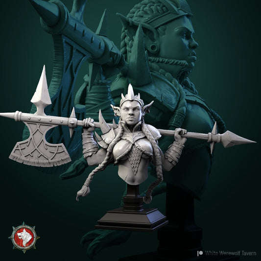 Goblin Queen Bust from "Green Fury" by White Werewolf Tavern Miniatures