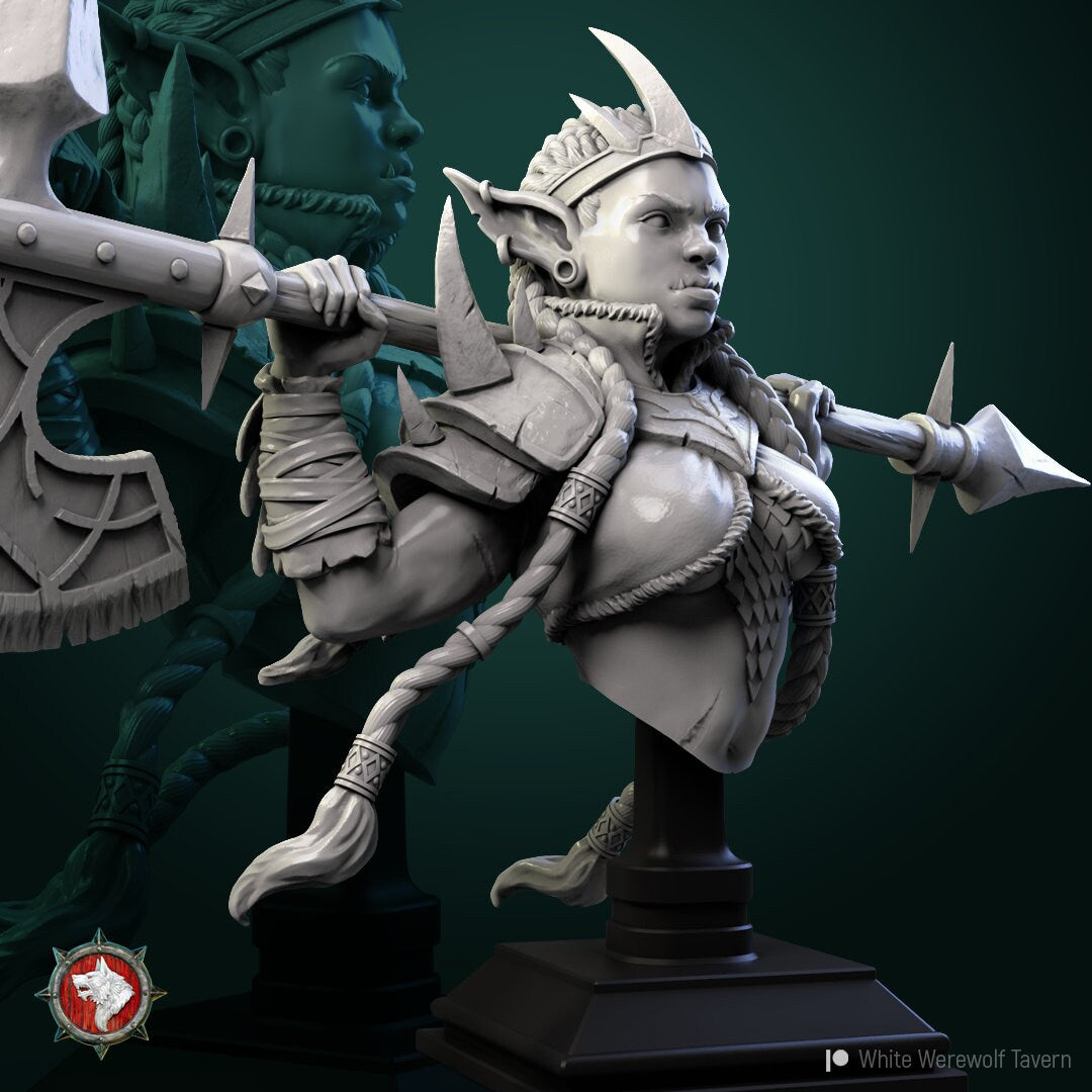 Goblin Queen Bust from "Green Fury" by White Werewolf Tavern Miniatures