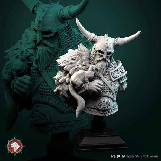 Kolgrim Bust by White Werewolf Tavern Miniatures RPG Viking