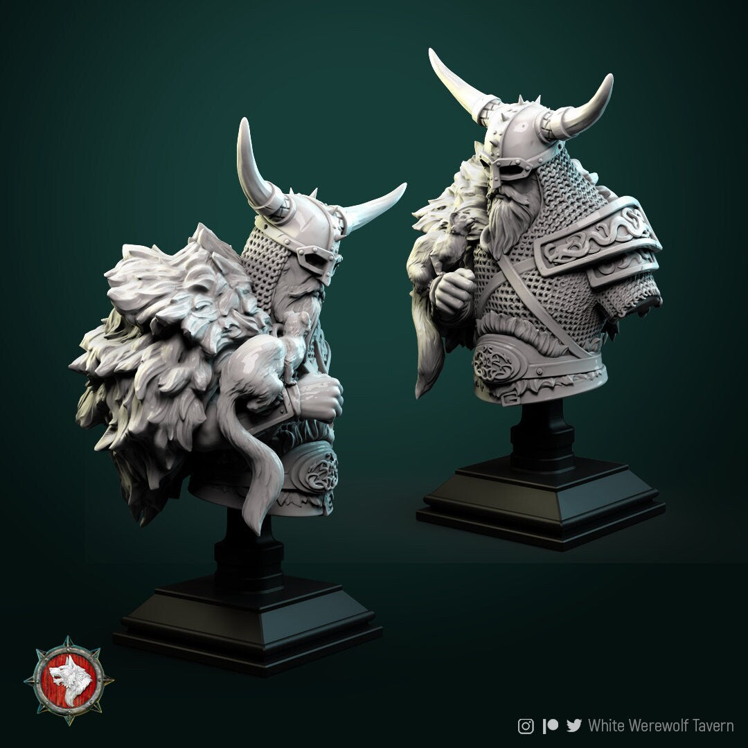 Kolgrim Bust by White Werewolf Tavern Miniatures RPG Viking