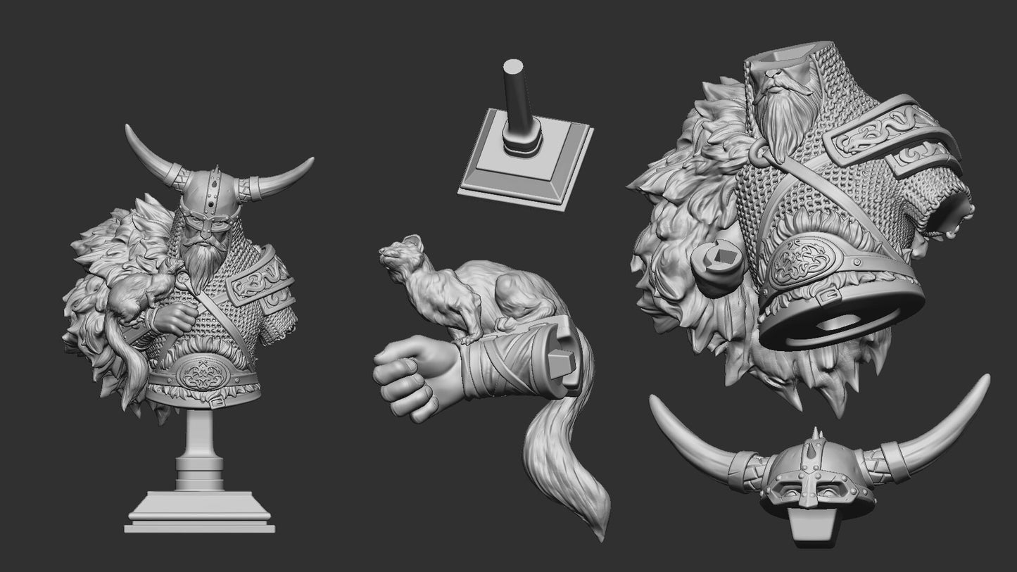 Kolgrim Bust by White Werewolf Tavern Miniatures RPG Viking