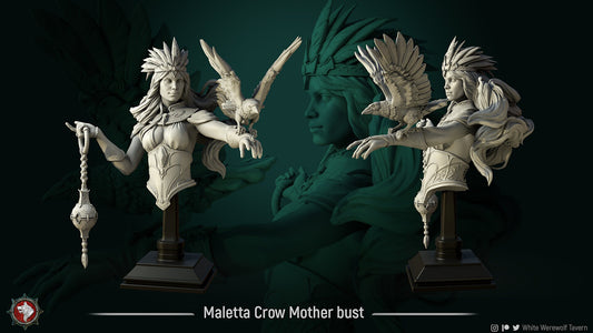 Maletta Crow Mother Bust from "Raven Invasion" by White Werewolf Tavern Miniatures Rpg