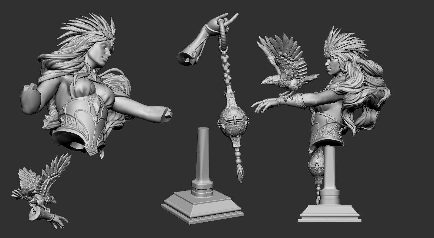 Maletta Crow Mother Bust from "Raven Invasion" by White Werewolf Tavern Miniatures Rpg