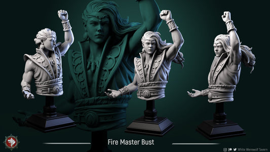 Fire Master Bust from "4 Elements" by White Werewolf Tavern Miniatures Rpg