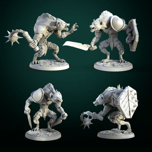 Gnoll Gang by White Werewolf Tavern Miniatures RPG DnD