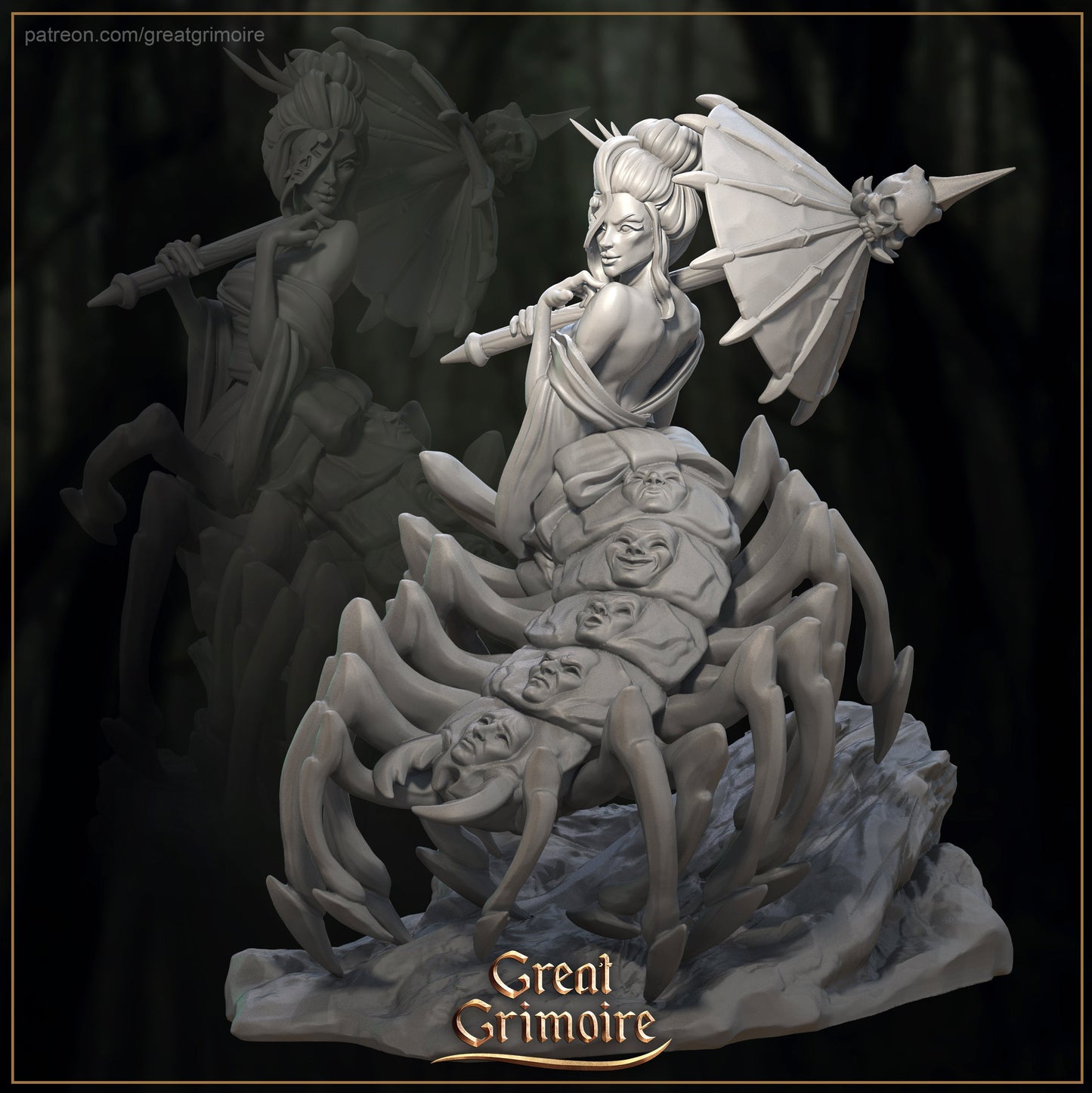Jorogumo Unmasker of Faces from "Lost Shrine of the Damned" by Great Grimoire Miniatures