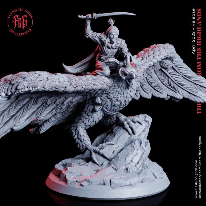 Eagle Rider from "Elves of the Highlands" by Flesh of Gods Miniatures
