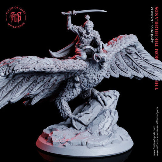 Eagle Rider from "Elves of the Highlands" by Flesh of Gods Miniatures