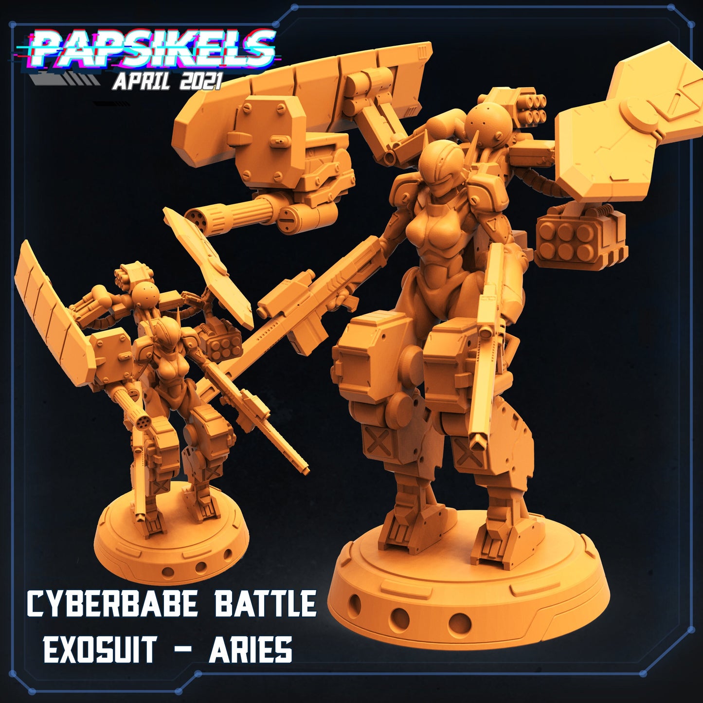 Cyberbabe Battle Exosuits by Papsikels Miniatures