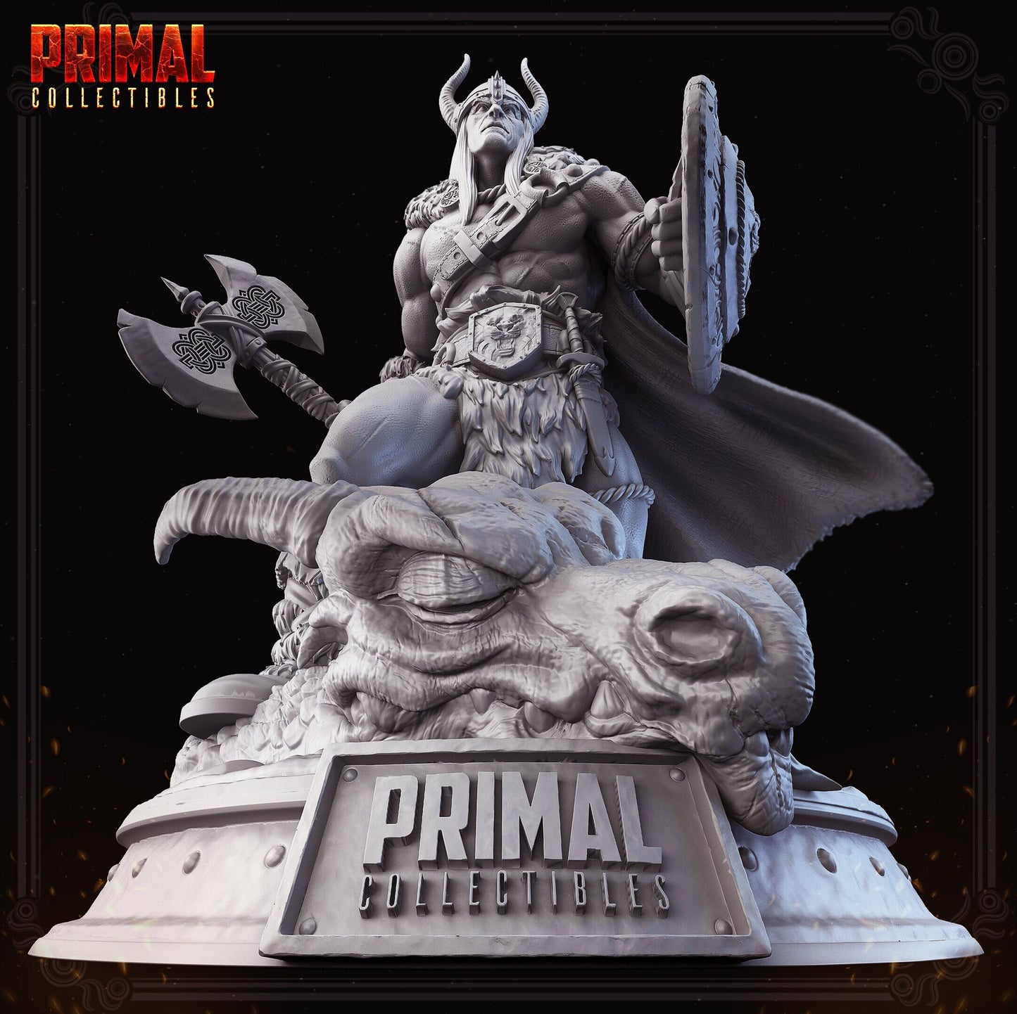 Kreyvos Barbarian Statue by Primal Collectibles Miniatures